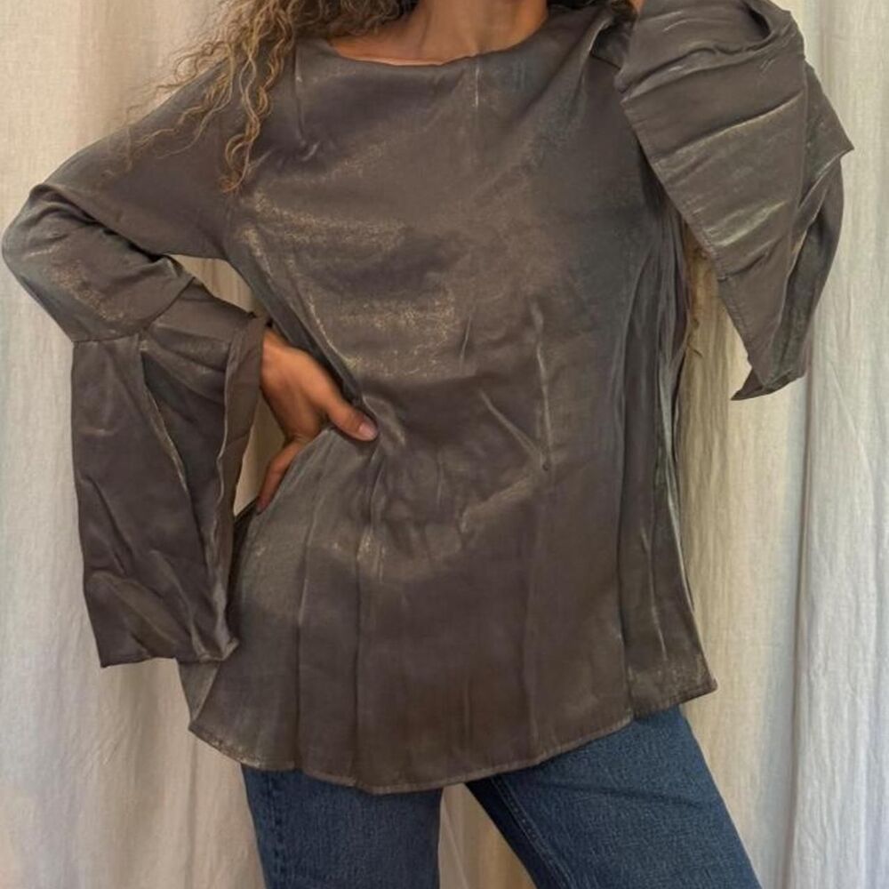 Belle-du-jour Women's Grey and Brown Blouse